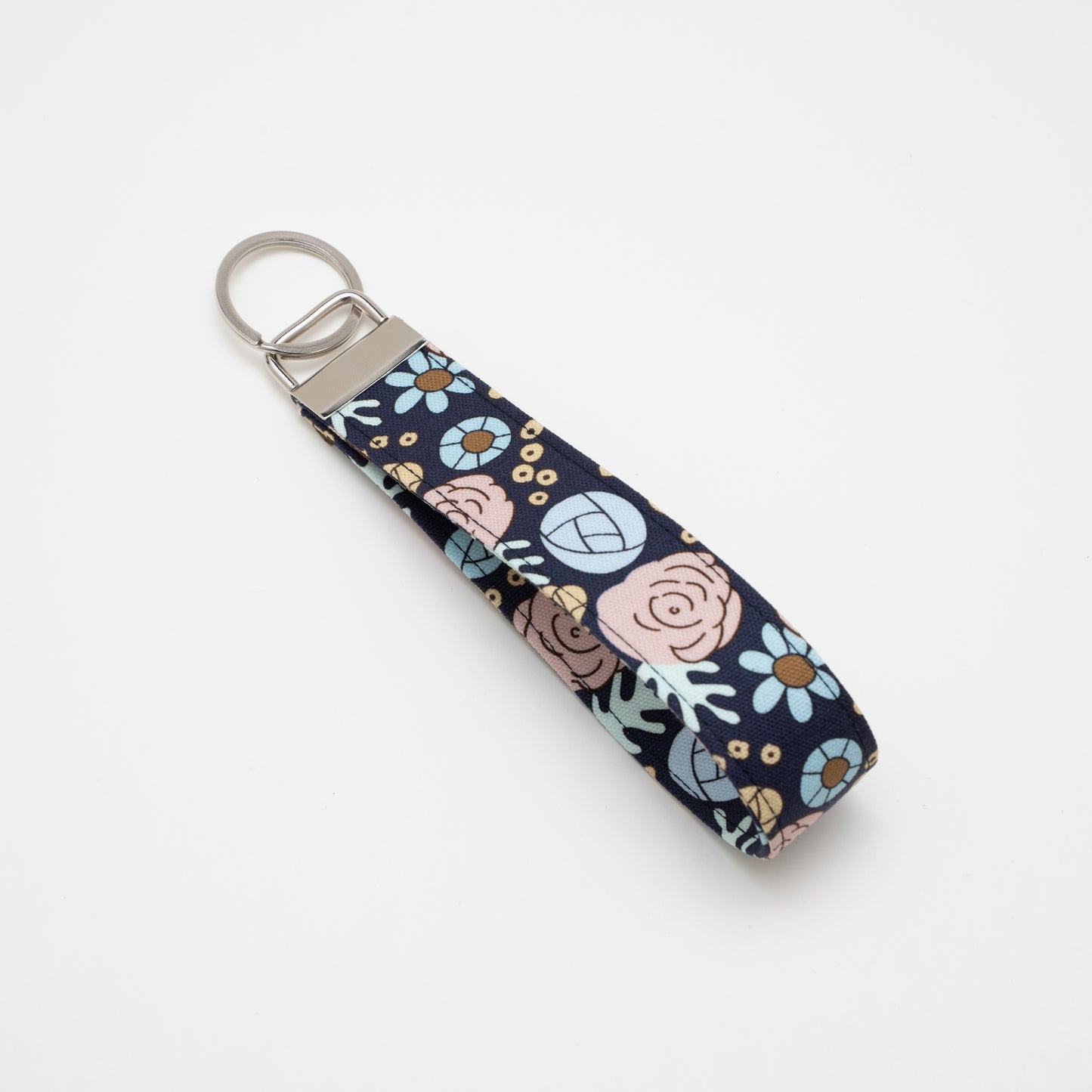 Cotton Wristlet Key Fob (Wonderland- Navy)