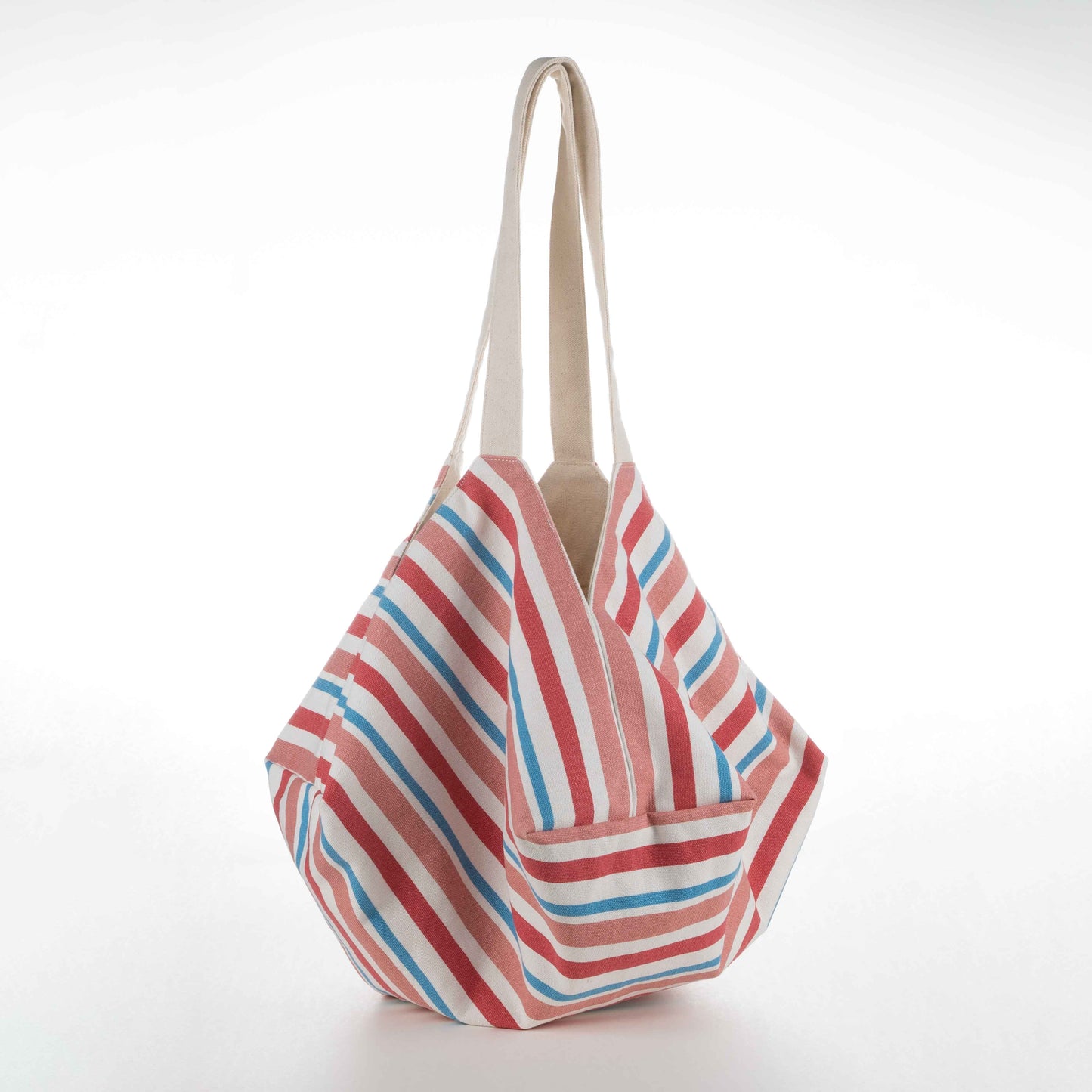 Origami Bag (Red White Blue Stripe, Hong Kong 80's Vintage Style)