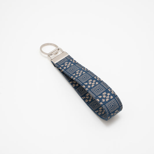 Cotton Wristlet Key Fob (Mimasu tsunagi Blue)