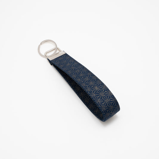 Cotton Wristlet Key Fob (Golden Japanese Leaf)